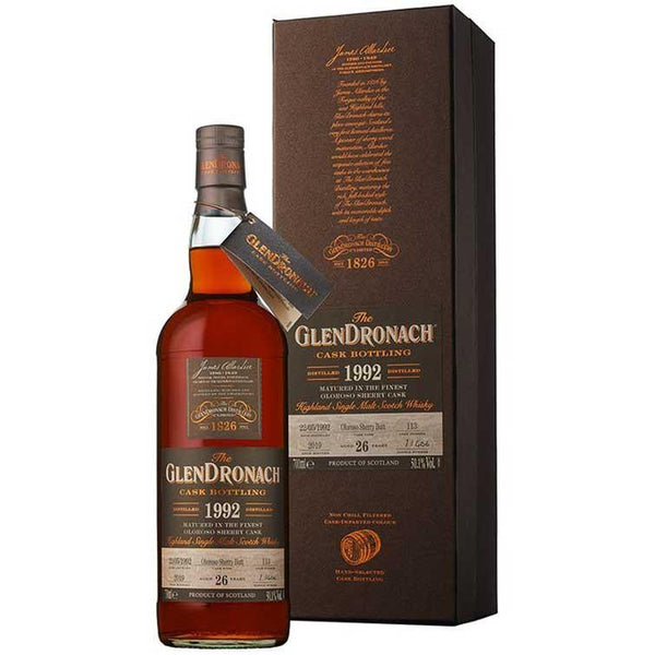 Glendronach 1992 Single Cask No. 5896 Port Pipe Cask Strength 26 Year Old Single Malt Scotch Whisky (700ml / 49.3%%)
